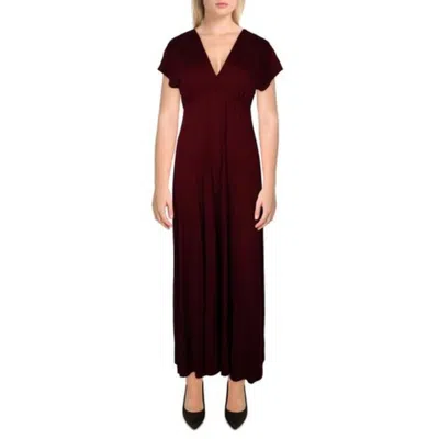 24seven Comfort Apparel Plus Womens Knit Sleeveless Maxi Dress In Pink