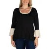 24seven Comfort Apparel Plus Size Tunic Top In Black