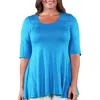 24seven Comfort Apparel Plus Size Tunic Top In Multi