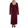 24seven Comfort Apparel Plus Womens Scoop Neck Flared Shift Dress In Pink