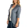 24seven Comfort Apparel Elbow Length Sleeve Plus Size Open Cardigan In Pink