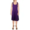24seven Comfort Apparel Plus Womens Sleeveless Fit &flare Fit & Flare Dress In Purple