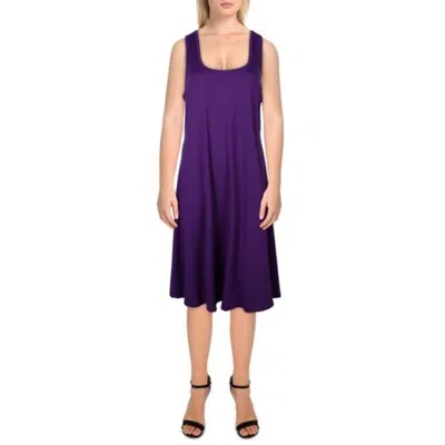 24seven Comfort Apparel Plus Womens Sleeveless Fit &flare Fit & Flare Dress In Purple
