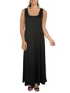 24seven Comfort Apparel Plus Womens Sleeveless Long Maxi Dress In Black