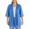 24seven Comfort Apparel Plus Womens Solid Polyester Open-front Blazer In Blue