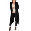 24seven Comfort Apparel Plus Womens Solid Rayon Cardigan Sweater In Black