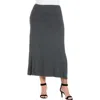 24seven Comfort Apparel Elastic Waist Maxi Skirt In Grey