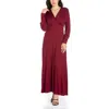 24seven Comfort Apparel Plus Womens Surplice Rayon Maxi Dress In Pink