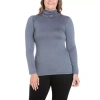 24seven Comfort Apparel Plus Womens Turtleneck Long Sleeve Tunic Top In Blue