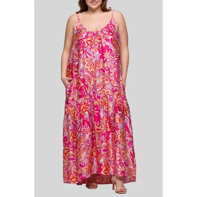 24SEVEN COMFORT APPAREL 24SEVEN COMFORT APPAREL PRINTED JERSEY MAXI DRESS