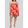24seven Comfort Apparel Plus Size Square Neck Spaghetti Strap Smocked Pockets Mini Dress In Multi