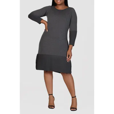 24seven Comfort Apparel Rib Jumper Dress In Black
