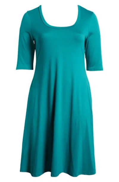 24SEVEN COMFORT APPAREL 24SEVEN COMFORT APPAREL SCOOP NECK JERSEY DRESS