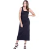 24seven Comfort Apparel Scoop Neck Maxi Dress With Racerback Detail In Blue