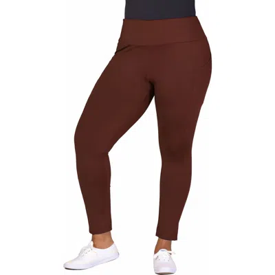 24seven Comfort Apparel Side Pocket Ankle Length Yoga Pant Leggings In Red