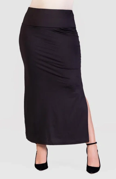 24SEVEN COMFORT APPAREL 24SEVEN COMFORT APPAREL SIDE SLIT KNIT MAXI SKIRT