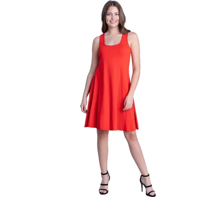 24seven Comfort Apparel Sleeveless A-line Fit And Flare Skater Dress In Red