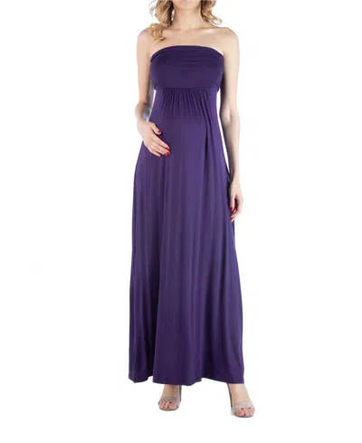 24SEVEN COMFORT APPAREL SLEEVELESS EMPIRE WAIST MATERNITY MAXI DRESS