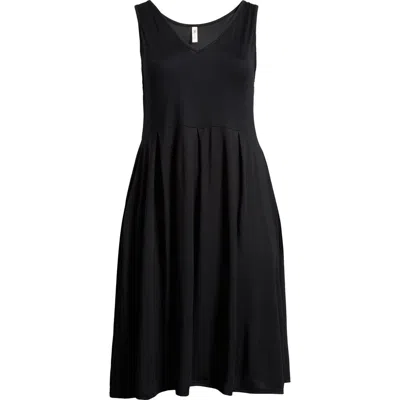 24seven Comfort Apparel Sleeveless Jersey Dress In Black