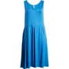 24seven Comfort Apparel Fit And Flare Sleeveless Maternity Midi Dress With Pockets In Turquoise