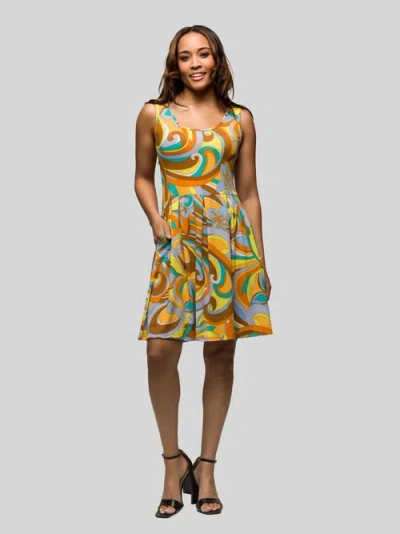 24SEVEN COMFORT APPAREL 24SEVEN COMFORT APPAREL SLEEVELESS KNEE LENGTH POCKET DRESS