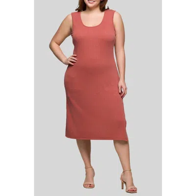 24seven Comfort Apparel Sleeveless Rib Midi Dress