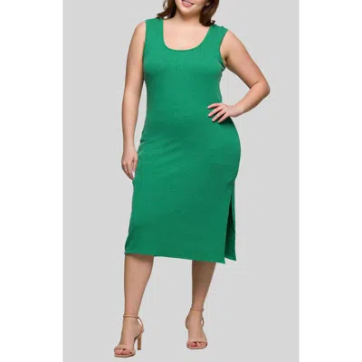 24seven Comfort Apparel Sleeveless Rib Midi Dress