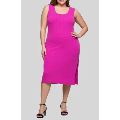 24seven Comfort Apparel Sleeveless Rib Midi Dress