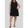 24seven Comfort Apparel Plus Size Sleeveless Mini Shift Dress In Black