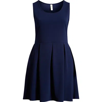 24SEVEN COMFORT APPAREL 24SEVEN COMFORT APPAREL SLEEVELESS STRETCH FIT & FLARE MINIDRESS