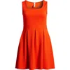 24seven Comfort Apparel A Line Slim Fit And Flare Maternity Dress In Orange