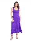 24seven Comfort Apparel Slim Fit A Line Sleeveless Maternity Maxi Dress In Purple