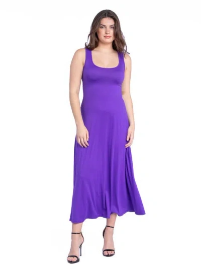 24SEVEN COMFORT APPAREL 24SEVEN COMFORT APPAREL SLIM FIT A-LINE SLEEVELESS MAXI DRESS