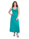 24seven Comfort Apparel Slim Fit A-line Sleeveless Maxi Dress In Green