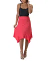 24seven Comfort Apparel Knee Length Elastic Waist Handkerchief Skirt In Multi
