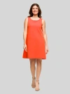 24seven Comfort Apparel Solid Color Sleeveless Mini Shift Dress In Orange