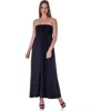 24seven Comfort Apparel Strapless Empire Waist Maxi Dress In Blue