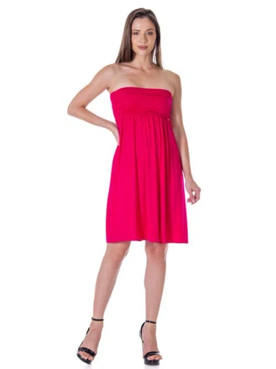 24seven Comfort Apparel Strapless Empire Waist Mini Dress