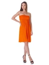 24seven Comfort Apparel Strapless Empire Waist Mini Dress In Orange