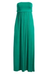24seven Comfort Apparel Sleeveless Empire Waist Maternity Maxi Dress In Green