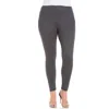 24seven Comfort Apparel Plus Size Comfortable Ankle Length Leggings In Gray
