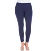 24seven Comfort Apparel Stretch Ankle Length Leggings In Blue