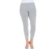 24seven Comfort Apparel Stretch Ankle Length Leggings In Gray