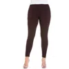 24seven Comfort Apparel Plus Size Comfortable Ankle Length Leggings In Brown