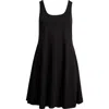 24seven Comfort Apparel Petites Sleeveless A-line Fit And Flare Skater Dress In Black