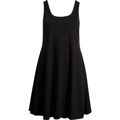 24seven Comfort Apparel Petites Sleeveless A-line Fit And Flare Skater Dress In Black