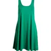 24seven Comfort Apparel Stretch Fit & Flare Dress In Green