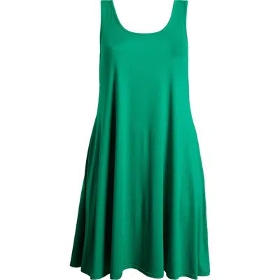 24seven Comfort Apparel Stretch Fit & Flare Dress In Green