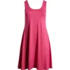 24seven Comfort Apparel Stretch Fit & Flare Dress In Pink