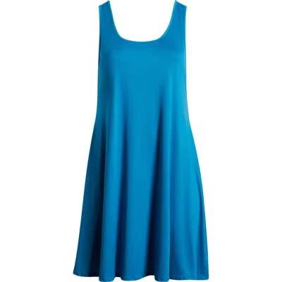 24seven Comfort Apparel Stretch Fit & Flare Dress In Turquoise